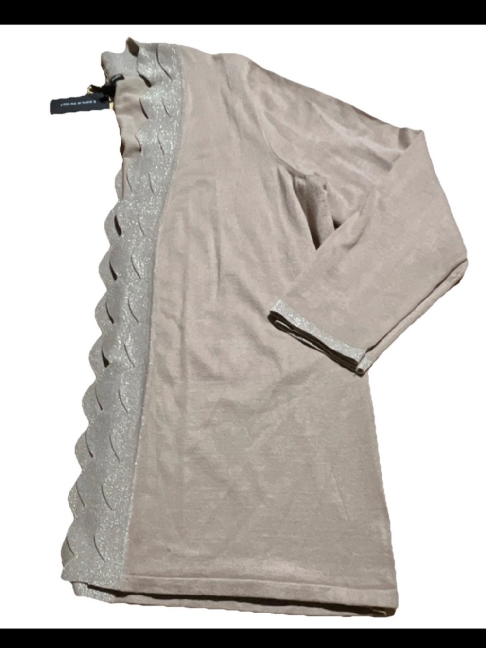 Cable & Gauge Taupe Sparkle Knit Top